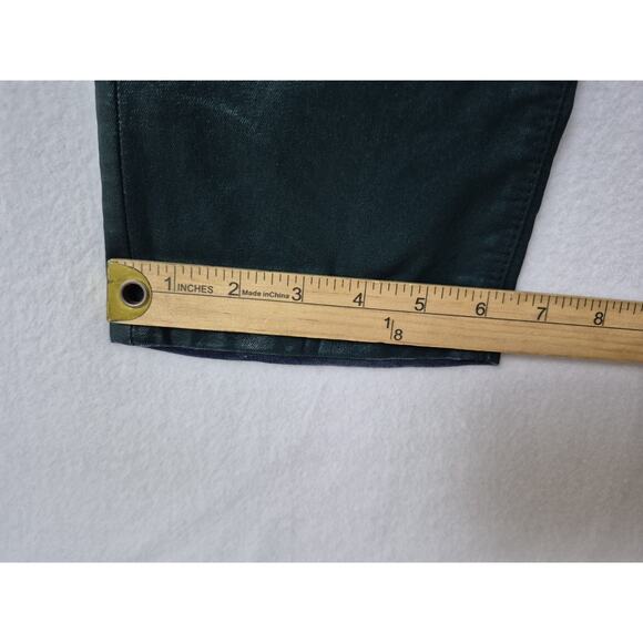 Chico’s Platinum Coated Jeans Size 1.5 Metallic Green Skinny Stretch Pants - Picture 10 of 10